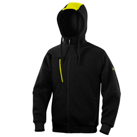 Felpa borgo - con cappuccio - taglia l - nero/giallo - deltaplus