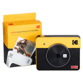 Fotocamera istantanea mini shot - combo 3 retro - giallo - kodak