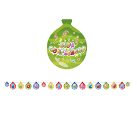 Festone in cartoncino 25cmx6mt buon compleanno baloons big party