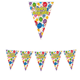 Festone bandiere tanti auguri lungh.6mt big party