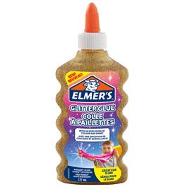 Flacone 177 ml colla glitterata oro liquida slime elmer's newell