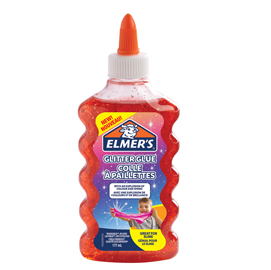 Flacone 177 ml colla glitterata rossa liquida slime elmer's newell