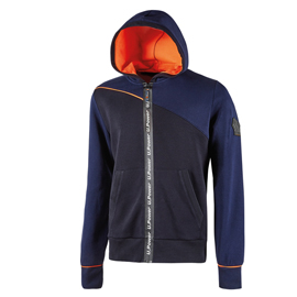 Felpa jupiter - con cappuccio - taglia s - blu/arancione - u-power