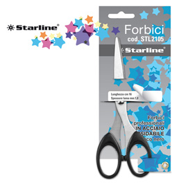 Forbici 21cm lama in acciaio impugnatura nera starline