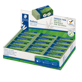 Gomma eco 526 - 43 x 19 x 13 mm - per matita - verde - staedtler - conf. 30 pezzi