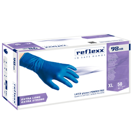 Guanti in lattice high risk r98 - s/polvere - tg xl - blu - reflexx - conf. 50 pezzi
