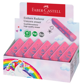 Gomma triangolare dinosauro - colori assortiti - faber castell - expo 15 pezzi