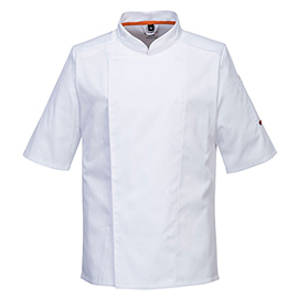 Giacca cuoco meshair pro - maniche corte - taglia m - bianco - portwest