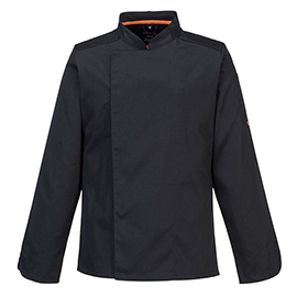 Giacca cuoco meshair pro - maniche lunghe - taglia xxl - nero - portwest