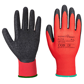 Guanti a174 flex grip - lattice - m - rosso/nero - portwest