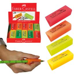 Gomma per matita prisma fluo impugnabile in vinile faber castell