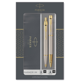 Gift set sfera m + stilografica m im brushed metal gt parker