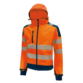 Giacca softshell alta visibilita' miky arancio fluo taglia xl u-power