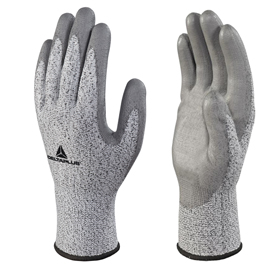 Guanti antitaglio venicutb04 - maglia tricot econocut - palmo in poliuretano - taglia 09 - grigio - deltaplus - pack 3 paia