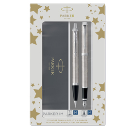 Gift set duo - im stainless steel sfera + stilografica - punta media - parker