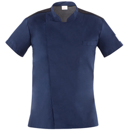 Giacca da cuoco thiago - a manica corta - taglia xl - blu - giblor's