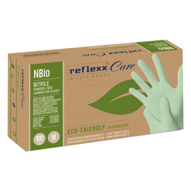 Guanti in nitrile bio - tg m - verde pastello - reflexx - conf. 100 pezzi