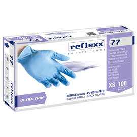 Guanti in nitrile r77100 - tg l - azzurro - reflexx - conf. 100 pezzi