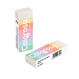 Gomma colorosa pastel - 6,2 x 1,2 x 2,2 cm - vinile - riplast - conf. 20 pezzi