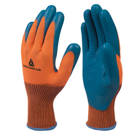 Guanti da lavoro ve733 - taglia 07 - arancio/blu - deltaplus