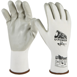 Guanti di protezione fit - con polsino nero - taglia 10 - bianco/grigio - u-power