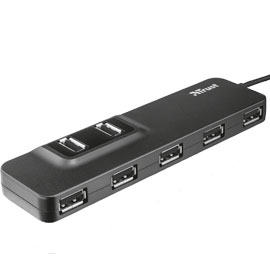 Hub oila 7 porte usb 2.0 alimentato trust