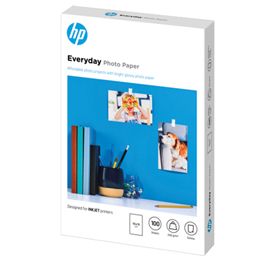 Hp confezione da 100 fogli carta fotografica lucida hp everyday 10 x 15 cm