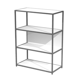 Libreria 4 ripiani modular - 90 x 44 x 122 cm - struttura metal antracite - bianco - artexport