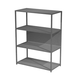 Libreria 4 ripiani modular - 90 x 44 x 122 cm - struttura metal antracite - antracite - artexport