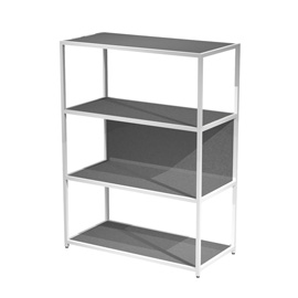 Libreria 4 ripiani modular - 90 x 44 x 122 cm - struttura metal bianco - antracite - artexport