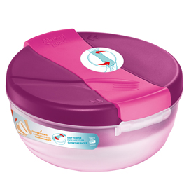 Lunch bowl origins - 3 scompartimenti - 19,5 x 18,5 x 9,2 cm - 1,4 l - rosa - maped