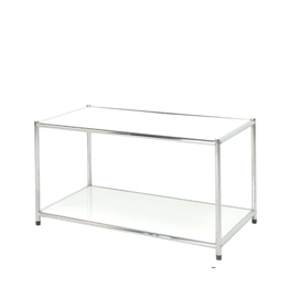 Libreria 2 ripiani acciaio/bianco 80x40cm - h40,5cm easy system