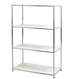 Libreria 4 ripiani acciaio/bianco 80x40cm - h120cm easy system