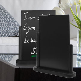 Lavagna da tavolo nero a5-20x23x6cm elegant securit