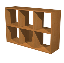 Libreria 6 caselle 104x29,2cm-h69,8cm noce chiaro - rainbow