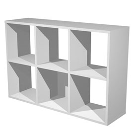 Libreria 6 caselle 104x29,2cm-h69,8cm grigio alluminio - rainbow