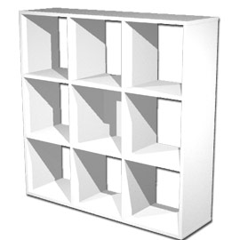 Libreria 9 caselle 104x29,2cm-h103,9cm bianco - rainbow