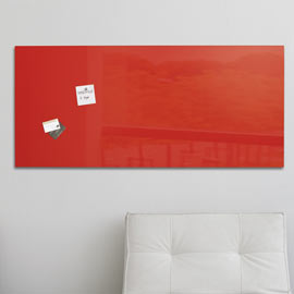 Lavagna magnetica in vetro 46x91cm rosso artverum® sigel
