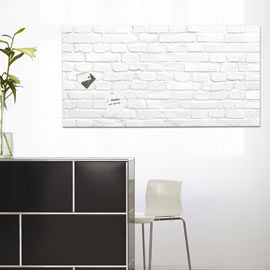 Lavagna magnetica in vetro 46x91cm pietra bianca artverum® sigel