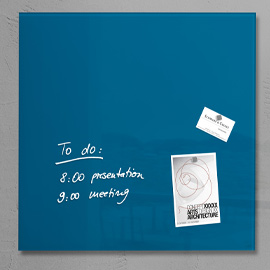 Lavagna magnetica in vetro 48x48cm blu petrolio artverum® sigel