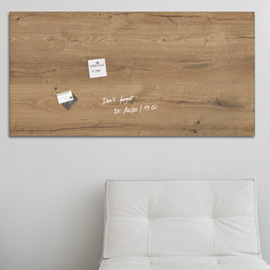 Lavagna magnetica in vetro 46x91cm legno chiaro artverum® sigel