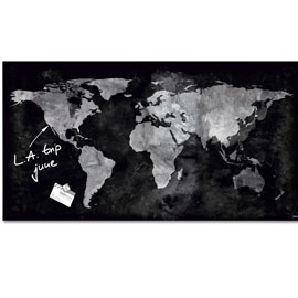 Lavagna magnetica in vetro 46x91cm world map artverum® sigel