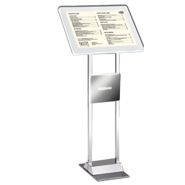 Leggio a led da terra h110cm con cornice a4 menu board ledmag