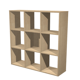 Libreria 9 caselle 104x29,2cm-h103,9cm rovere - rainbow