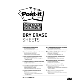 Lavagna cancellabile in 15 fogli 27,9x39cm post-it super sticky