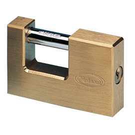 Lucchetto corazzato per saracinesca in ottone massiccio 60mm dim 77x50x16,5mm