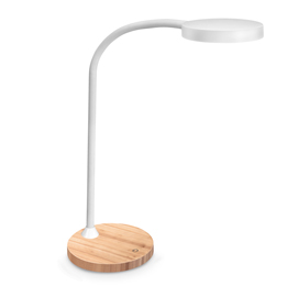 Lampada flex desk - a led - con base in legno - bianco - cep