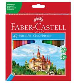 Matita colorata eco il castello - diametro mina 3,00 mm - colori assortiti - faber castell - astuccio 48 pezzi