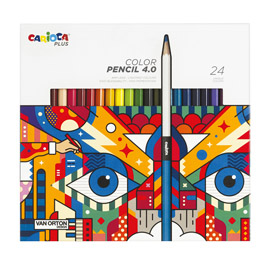 Matita colorata color pencil 4.0 - mina 4 mm - colori assortiti - carioca plus - conf. 24 pezzi