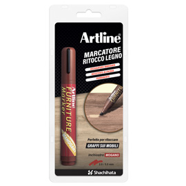 Marcatore permanente per legno furniture marker artline punta scalpello mogano